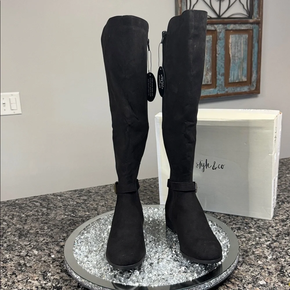 Style & Co. Kimball Black riding Boots NEW 7.5